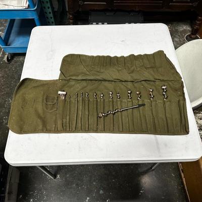 14 Hand Auger Bits in Canvas Pouch