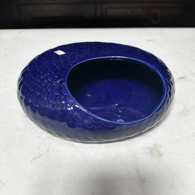 Mod Cobalt Blue Glazed Ceramic Bowl
