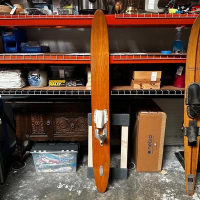 Vintage AMF Voit Wooden Water Ski w/ Metal Hardware