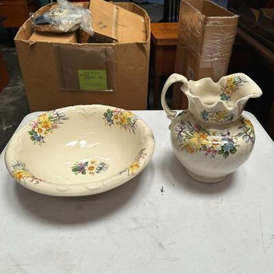 Victorian Style Wash Jug and Bowl Set, England