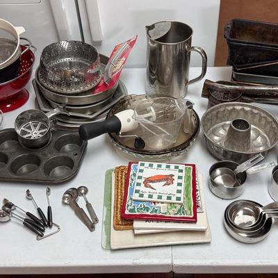 A Wide Variety Of Baking Dishes; Vintage Potato Ricer