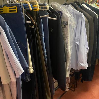 Whole Closet Full of Men's Clothes - Blazers, Dress Shirts, T-Shirts, Pants, New Socks, Ties, Shoes