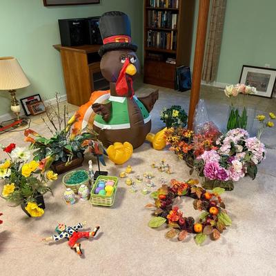 Large Blow Up Turkey, Silk Flower Arrangements, Easter Decorations, And More!