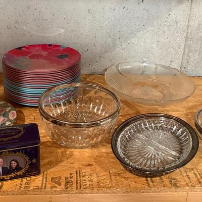 Vintage Chinese Porcelain Plate, Cut Glass Divided Dishes, And More!