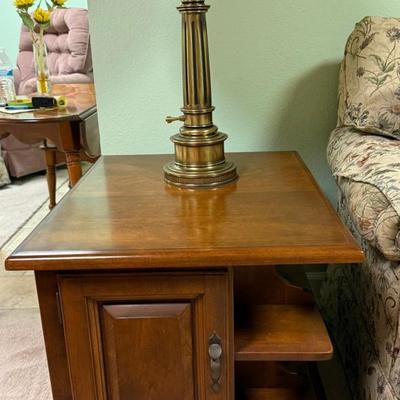 Two Matching End Tables With Lamp