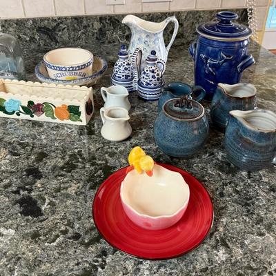 A Nice Variety Of Ceramic Pitchers, Creamers, Sugar Bowls, and More!