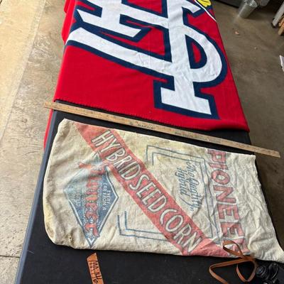 Pioneer Vintage Seed Bag, Cardinals Blanket, Binoculars 