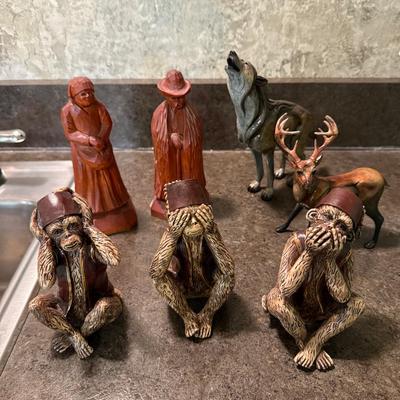The Three Wise Monkeys, Hand Carved Folk Art, And More!