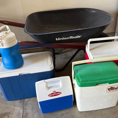 Wheelbarrow & Nice Coolers