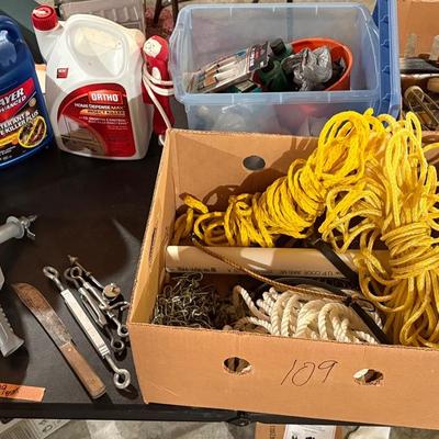 Mega Supply of Rope, Painting, Flashing, Bottle Jack and Other 