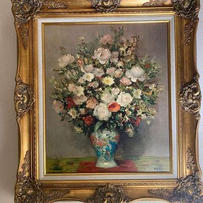 Large Painting with Ornate Gold Frame 