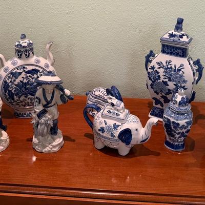 Blue And White Porcelain Figures, Teapots, And More!