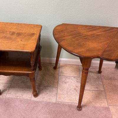 Two Night Stands Or End Tables, One With Drop Leafs