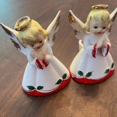 Vintage Christmas Angels / Candle Holders - Original Price Sticker