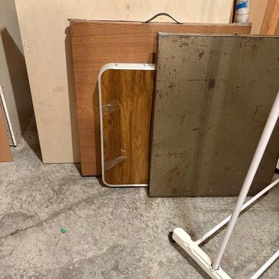 4 Folding Tables, Garment Rack, Christmas Tree Stand 