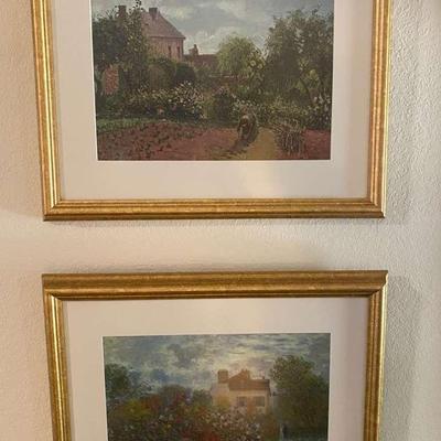 Set of 2 Prints Including Pissarro & Monet 