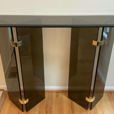Three piece Smoked Glass Entryway Table 