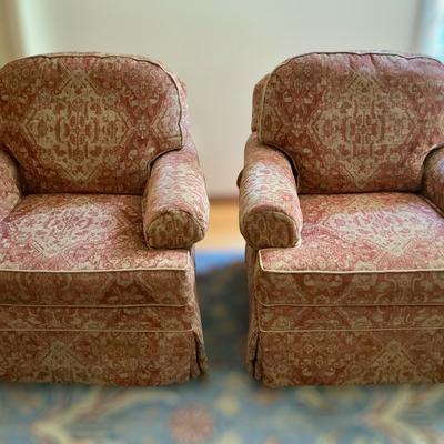 Ethan Allen Swiveling Upholstered Rockers (2 Count)