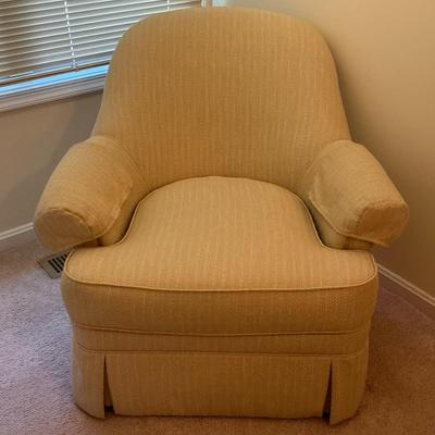 Ethan Allen Light Yellow Tweed Armchair