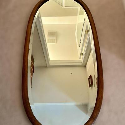Oval Wooden Mirror 