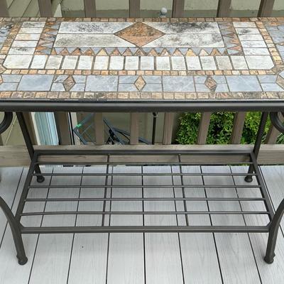 Tile Top Outdoor Console Table 