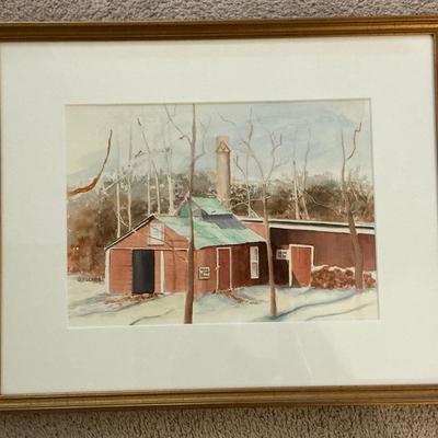 G. Folger Maple Syrup Cabin Watercolor