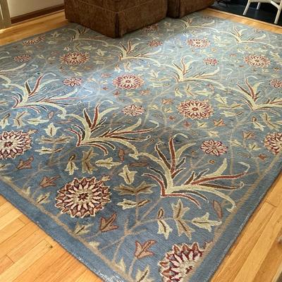 Large Blue Floral Area Rug (118 x 96)