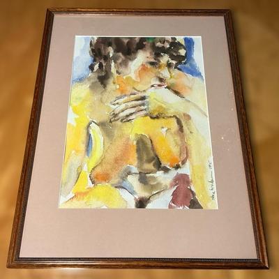 Abstract Watercolor Portrait Painting (14 x 18.75)