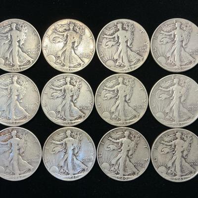 Walking Liberty Silver Half-Dollars (12 Count) (MMC65)