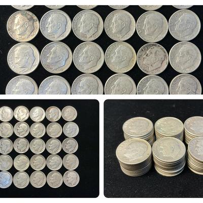 Roosevelt Silver Dimes (124 Count) (MMC54)
