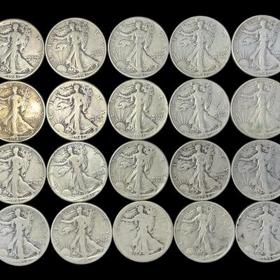 Walking Liberty Silver Half-Dollars (20 Count) (MMC69)