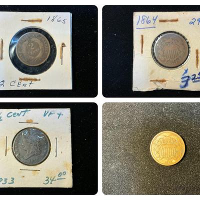 1833 Half-Cent plus 2 Cent (3 Count) (MMC47)
