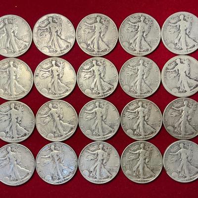 Walking Liberty Silver Half-Dollars (20 Count) (MMC71)