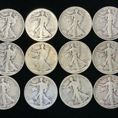 Walking Liberty Silver Half-Dollars (12 Count) (MMC64)