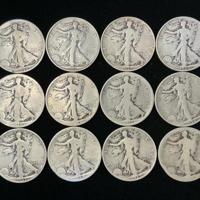 Walking Liberty Silver Half-Dollars (12 Count) (MMC67)