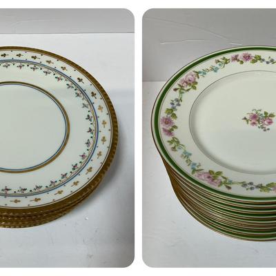 TM James & Sons Limoges & JC Dulany France China Plates