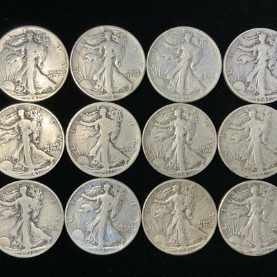 Walking Liberty Silver Half-Dollars (12 Count) (MMC68)