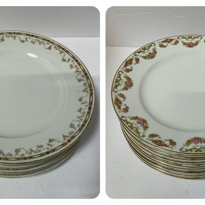 Bassett Limoges & Noritake Floral China Plates