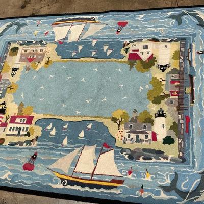 Claire Murray Wool Heirloom Nautical Seascape Rug 60x84 