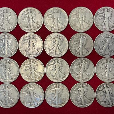 Walking Liberty Silver Half-Dollars (20 Count) (MMC72)