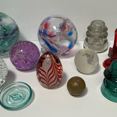 Glass Insulators, Paperweights, Witch Balls, & More