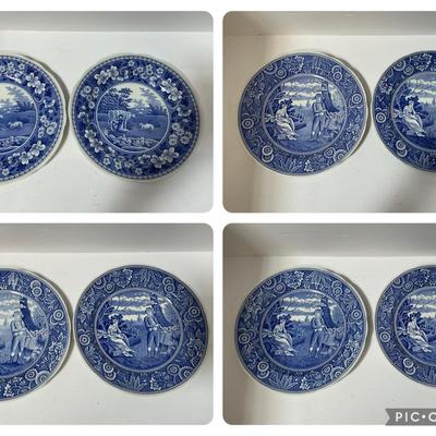 Spode The Blue Room Milkmaid & Woodman Plates