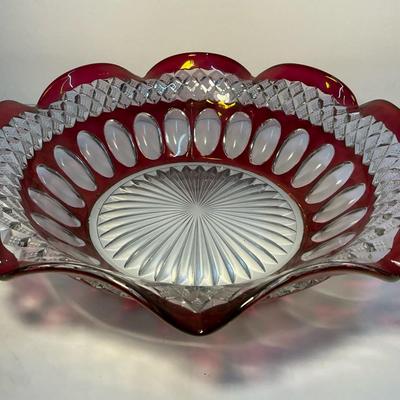 Ruby Stained Pressed Glass Bowl 