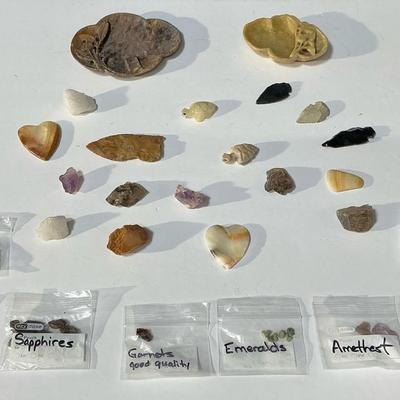 Loose Uncut Gems Gemstone And Arrowheads 