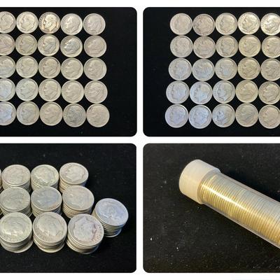 Roosevelt Silver Dimes (130 Count) (MMC55)