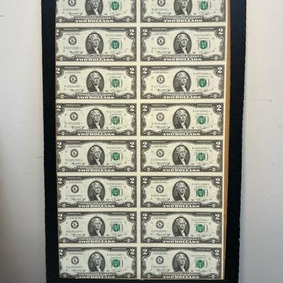Uncut Currency Sheet - Series 1976 $2 Bills (16 Count) (MMC90)