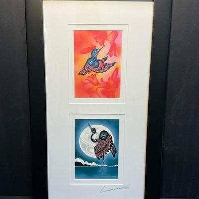 Yukie Adams Hummingbird & Blue Lake Print (12.75 x 22.75)