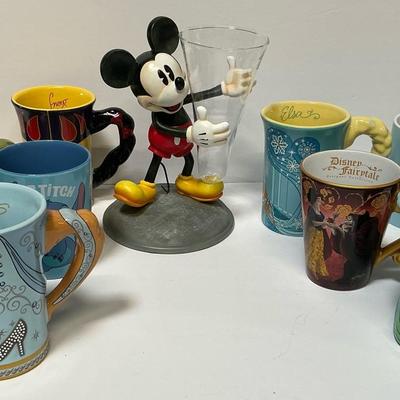 Disney Mickey Mouse Vase And Disney Character Mugs NWT