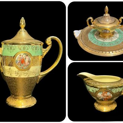 Vintage 14k Gold Plated Le Mieux Tea Serving 