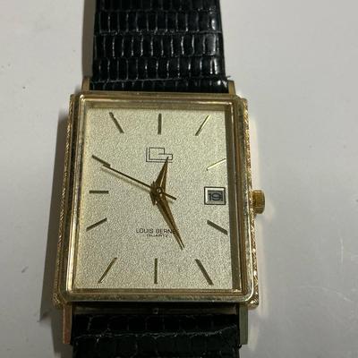Mens Louis Bernet 14kt Gold Watch 